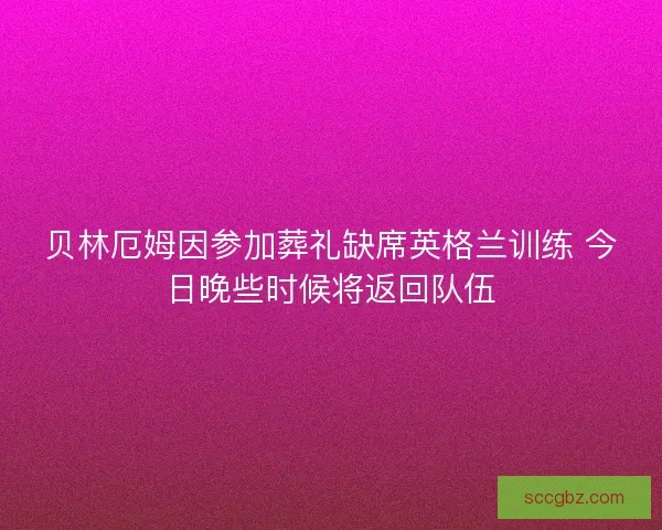 贝林厄姆因参加葬礼缺席英格兰训练 今日晚些时候将返回队伍 贝林厄姆因参加葬礼缺席英格兰训练 今日晚些时候将返回队伍